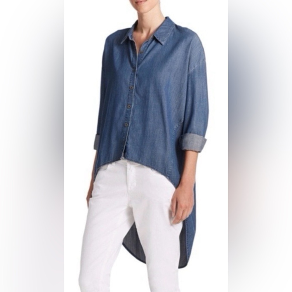 Eileen Fisher - The Fisher Project Blue Denim Chambray Button Down Shirt
